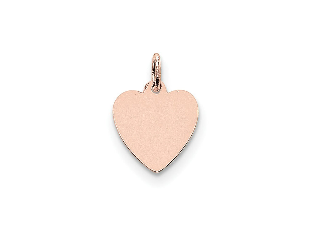 FJC Finejewelers 14 kt Rose Gold Plain .011 Gauge Engraveable Heart Disc Charm 18 mm x 14 mm