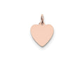 FJC Finejewelers 14 kt Rose Gold Plain .011 Gauge Engraveable Heart Disc Charm 18 mm x 14 mm
