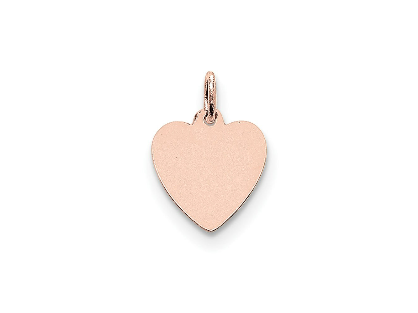 FJC Finejewelers 14 kt Rose Gold Plain .011 Gauge Engraveable Heart Disc Charm 18 mm x 14 mm