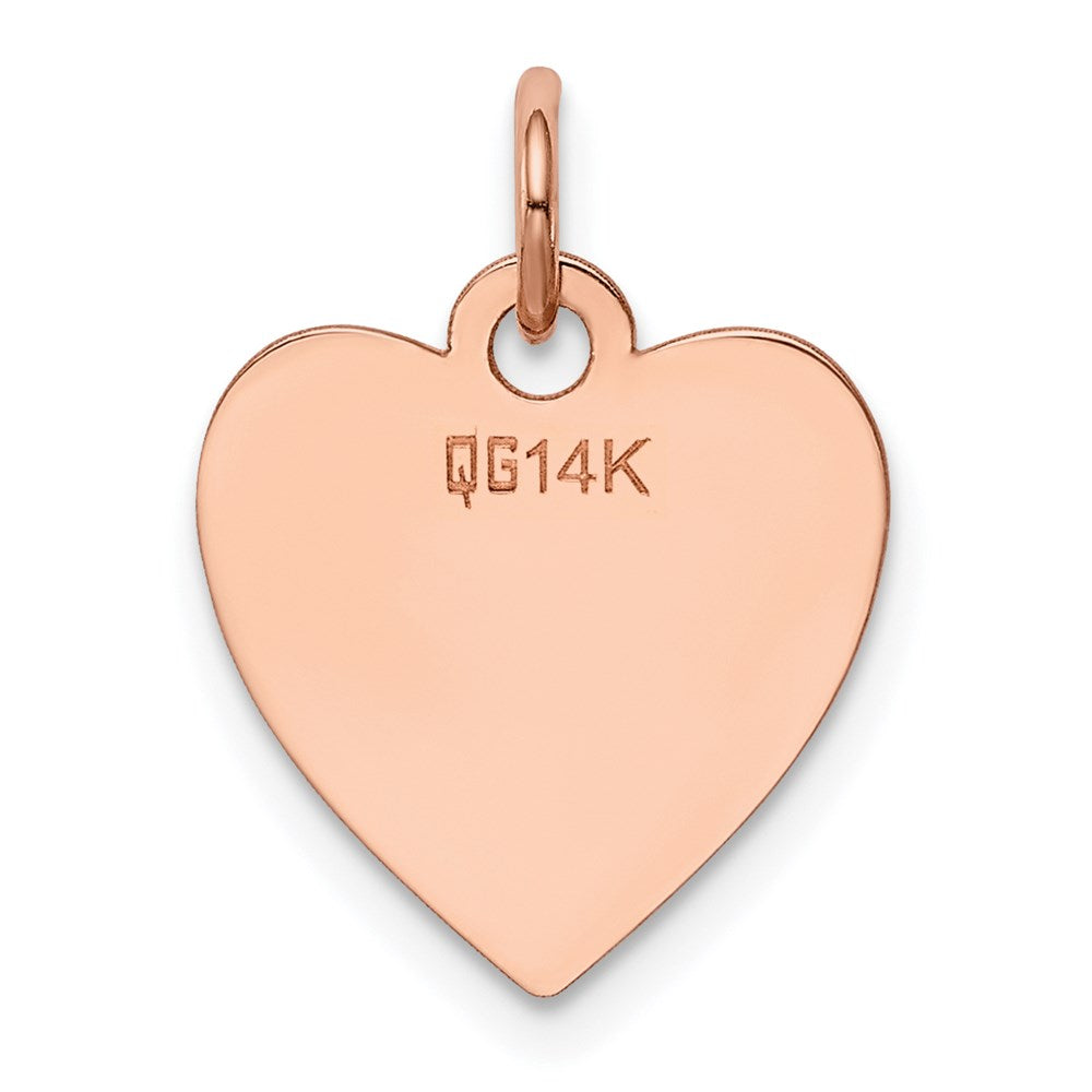 FJC Finejewelers 14 kt Rose Gold Plain .018 Gauge Engraveable Heart Disc Charm 18 mm x 14 mm