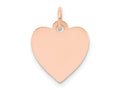 FJC Finejewelers 14 kt Rose Gold Plain .018 Gauge Engraveable Heart Disc Charm 18 mm x 14 mm