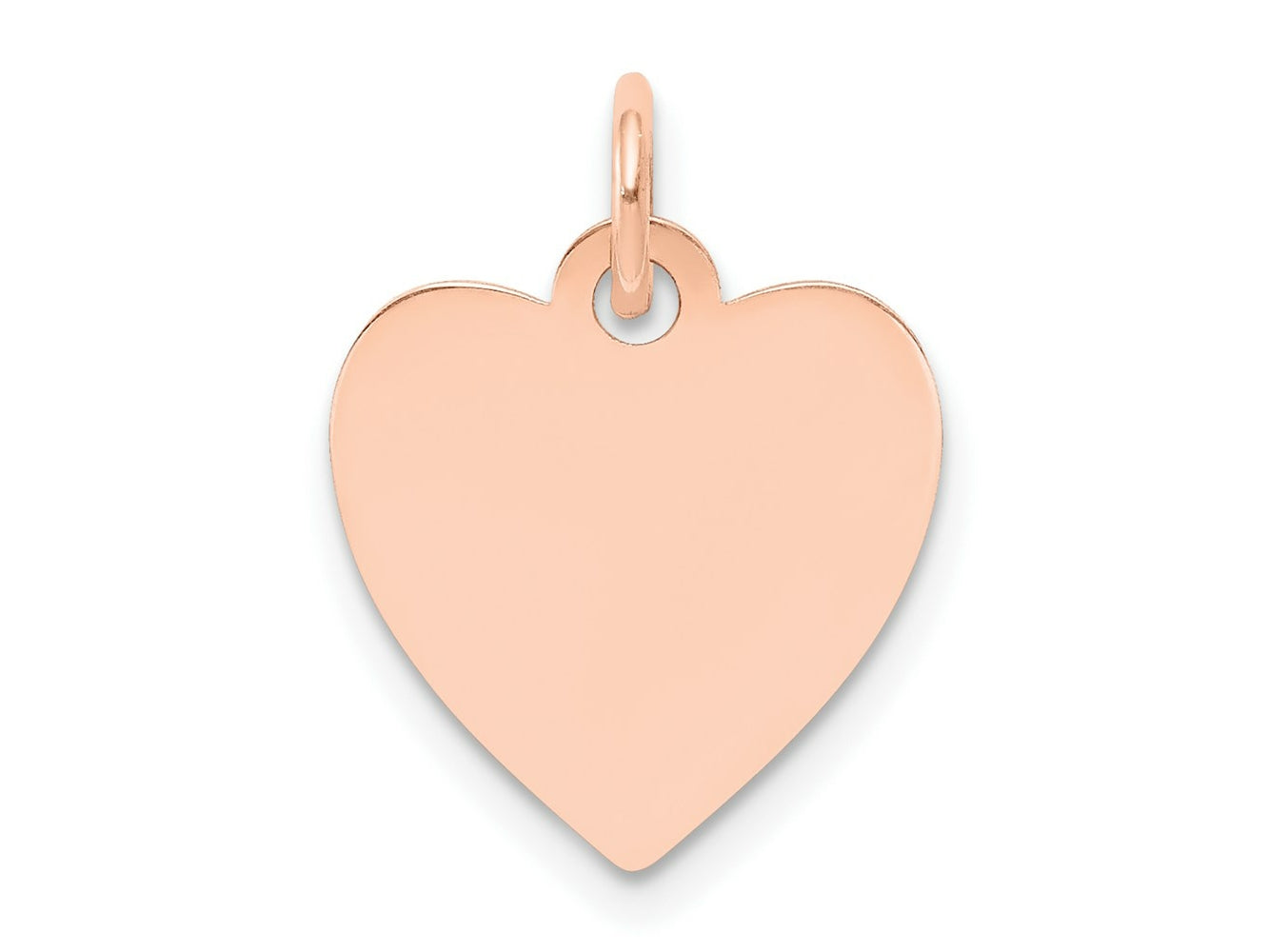 FJC Finejewelers 14 kt Rose Gold Plain .018 Gauge Engraveable Heart Disc Charm 18 mm x 14 mm