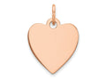 FJC Finejewelers 14 kt Rose Gold Plain .013 Gauge Engraveable Heart Disc Charm 24 mm x 20 mm