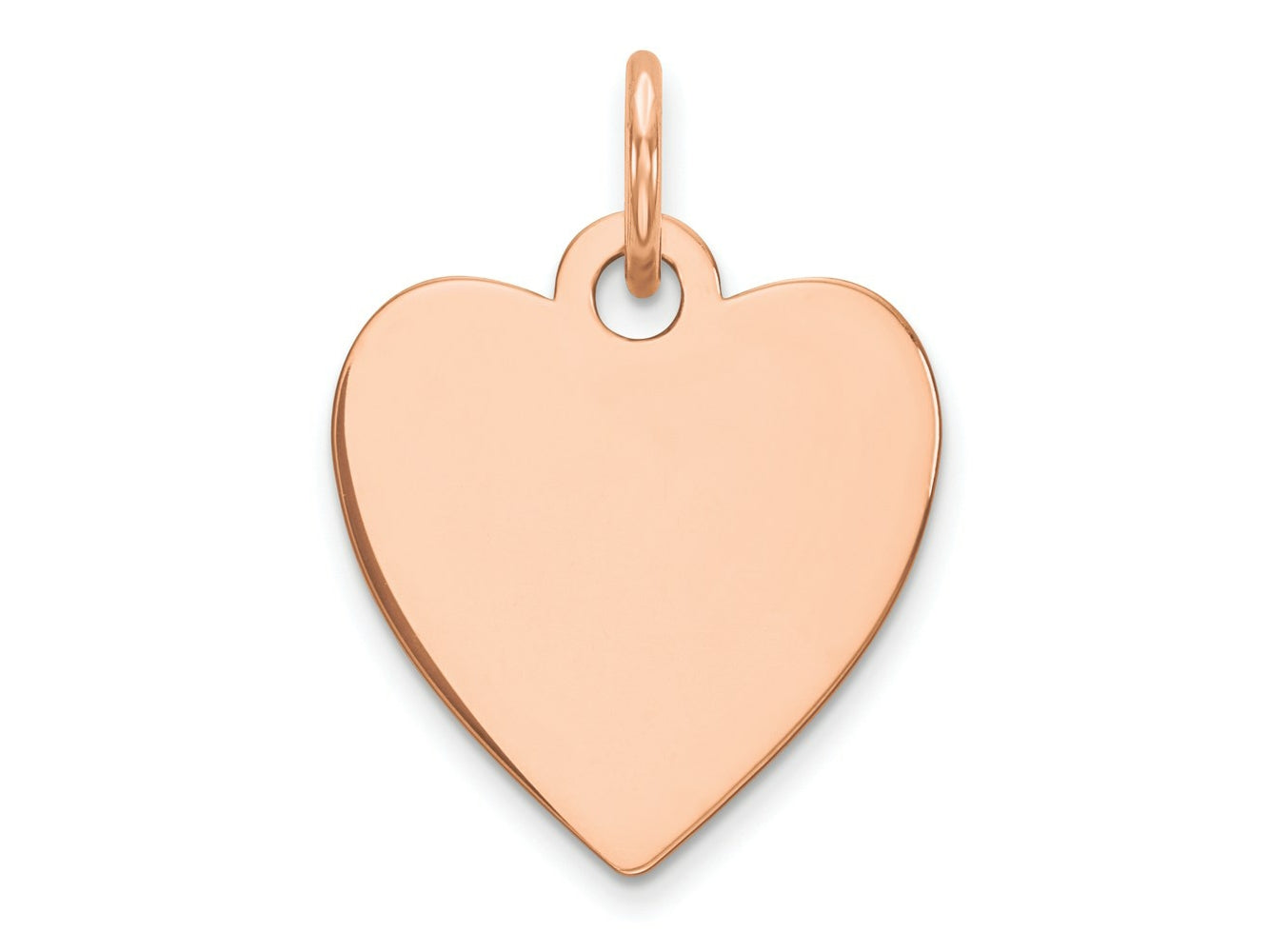 FJC Finejewelers 14 kt Rose Gold Plain .013 Gauge Engraveable Heart Disc Charm 24 mm x 20 mm