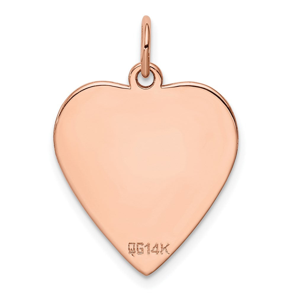FJC Finejewelers 14 kt Rose Gold Plain .018 Gauge Engraveable Heart Disc Charm 24 mm x 20 mm