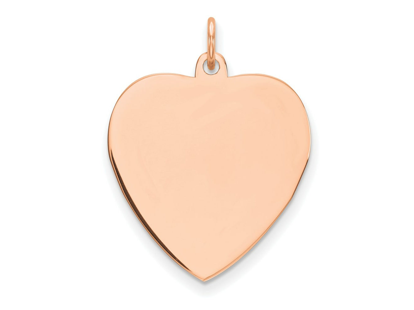 FJC Finejewelers 14 kt Rose Gold Plain .013 Gauge Engraveable Heart Disc Charm 27 mm x 21 mm