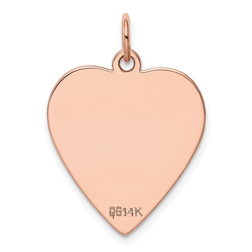FJC Finejewelers 14 kt Rose Gold Plain .018 Gauge Engraveable Heart Disc Charm 27 mm x 21 mm