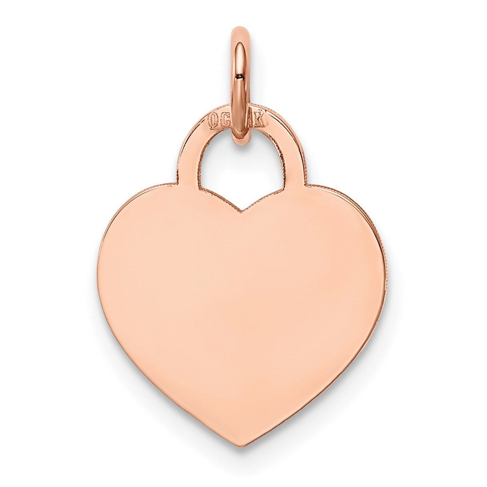 FJC Finejewelers 14 kt Rose Gold Small Engraveable Heart Charm 19 mm x 12 mm