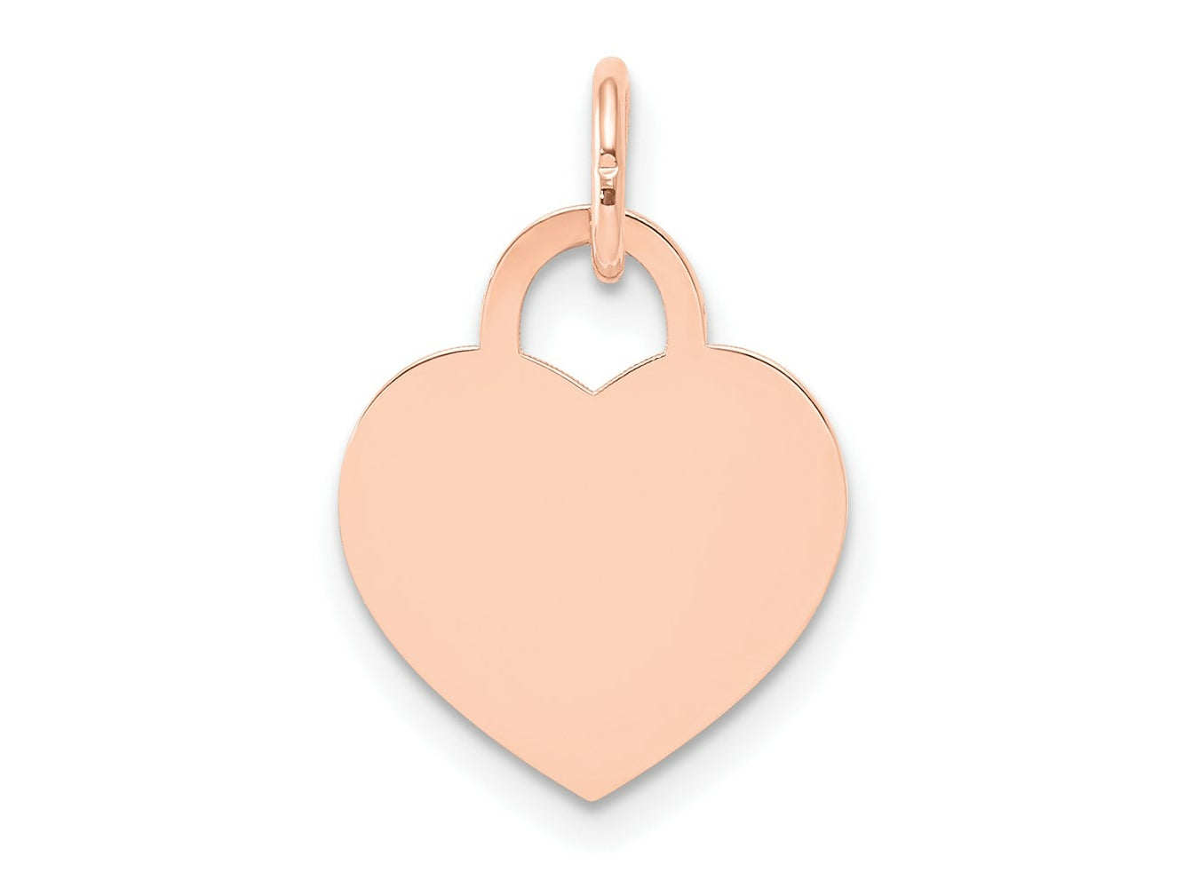 FJC Finejewelers 14 kt Rose Gold Small Engraveable Heart Charm 19 mm x 12 mm
