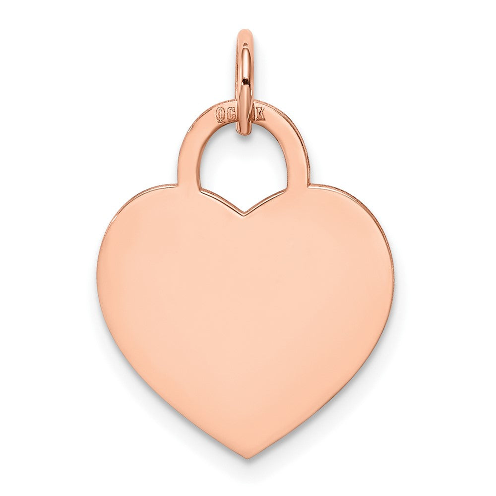 FJC Finejewelers 14 kt Rose Gold Medium Engraveable Heart Charm 22 mm x 15 mm
