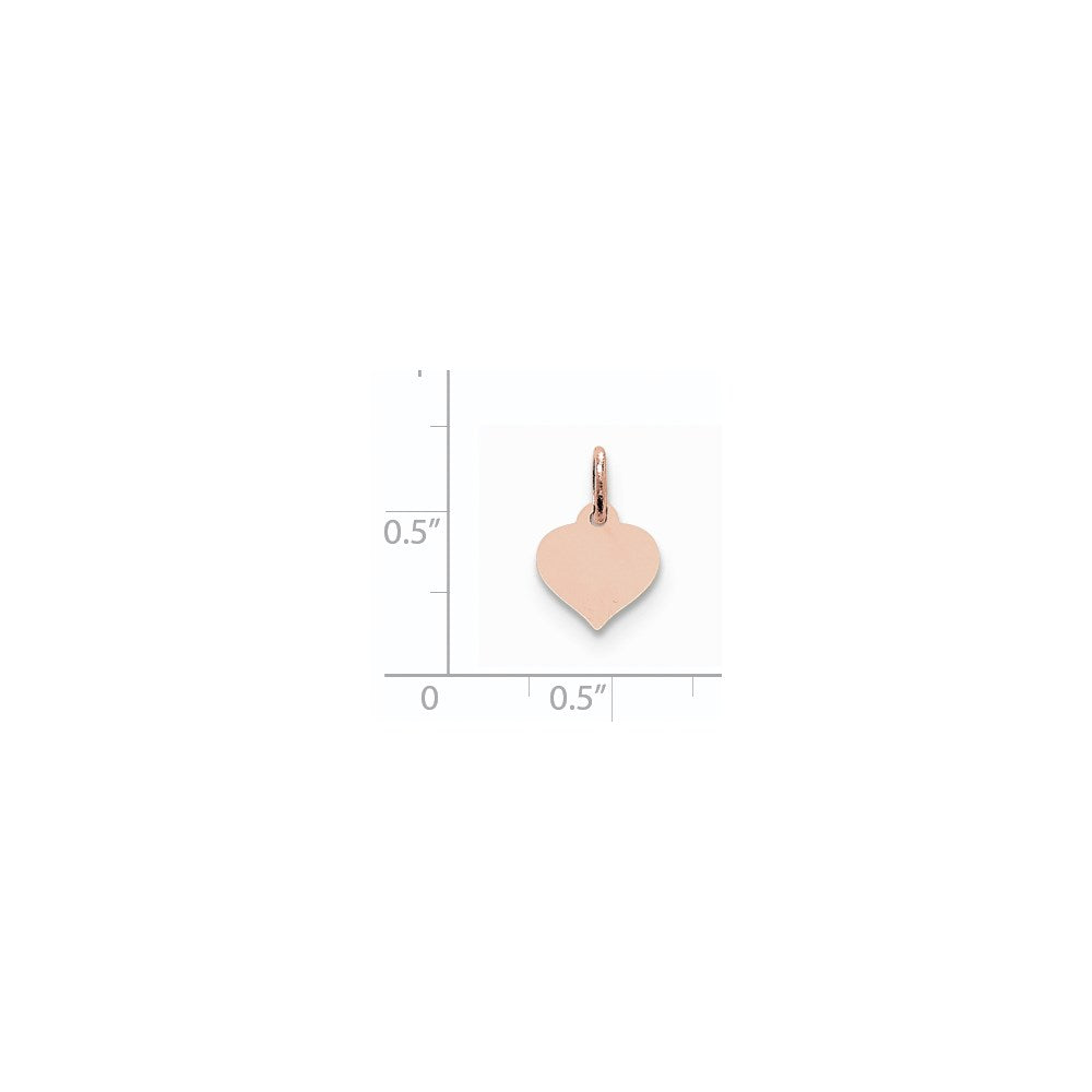 FJC Finejewelers 14 kt Rose Gold Polished Small Heart Disc Charm 14 x 10mm
