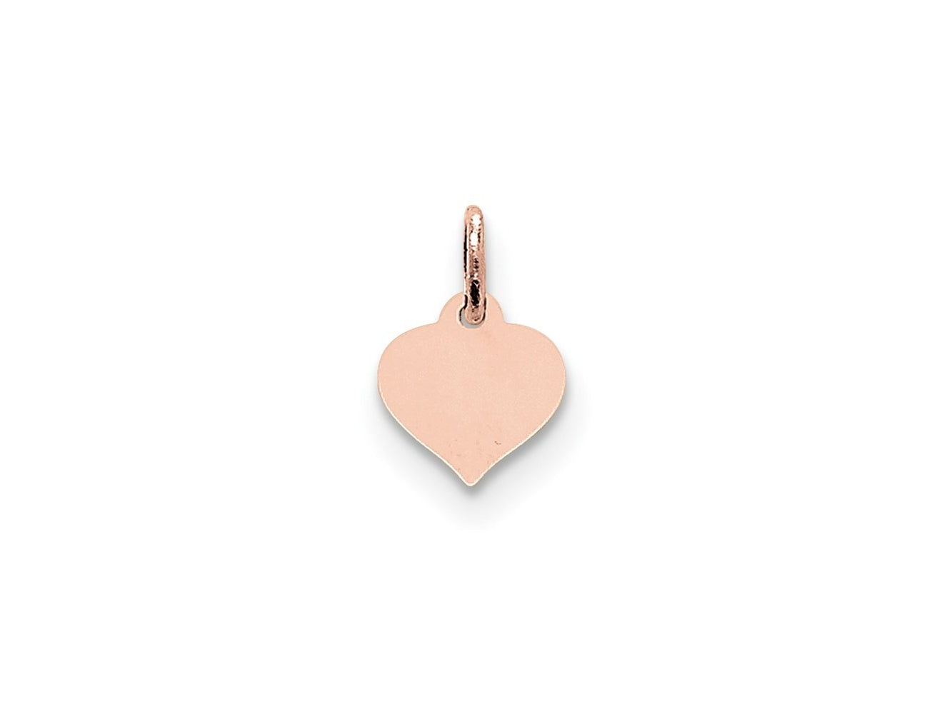 FJC Finejewelers 14 kt Rose Gold Polished Small Heart Disc Charm 14 x 10mm