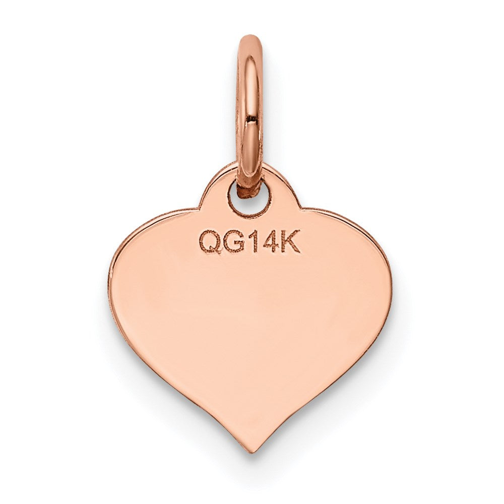 FJC Finejewelers 14 kt Rose Gold Heart Disc Charm 14 mm x 10 mm