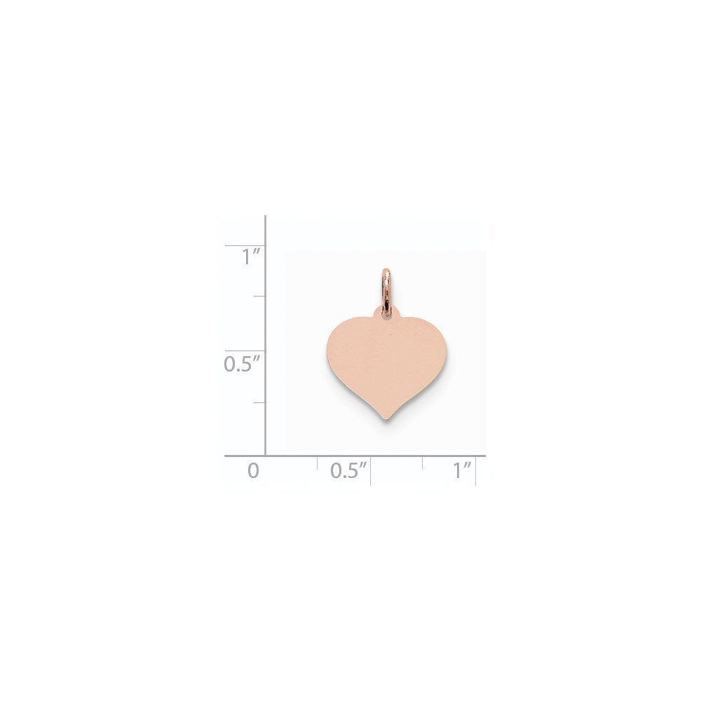 FJC Finejewelers 14 kt Rose Gold Heart Disc Charm 0.011 gauge 18 x 14mm