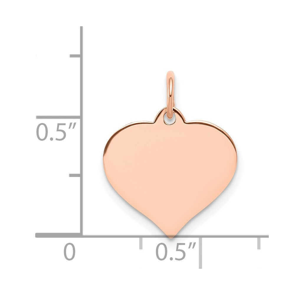 FJC Finejewelers 14 kt Rose Gold Heart Disc Charm 18 mm x 14 mm