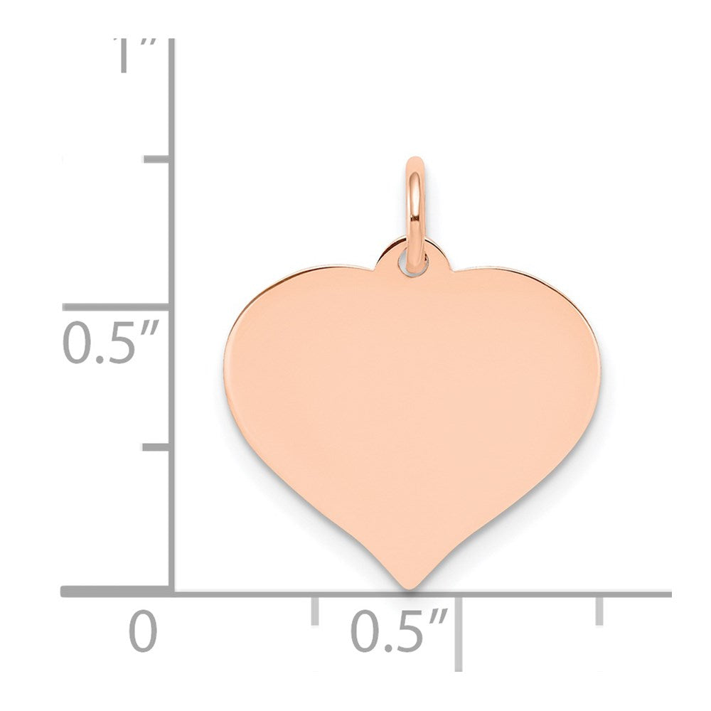 FJC Finejewelers 14 kt Rose Gold Heart Disc Charm 0.018 gauge 19 x 17mm