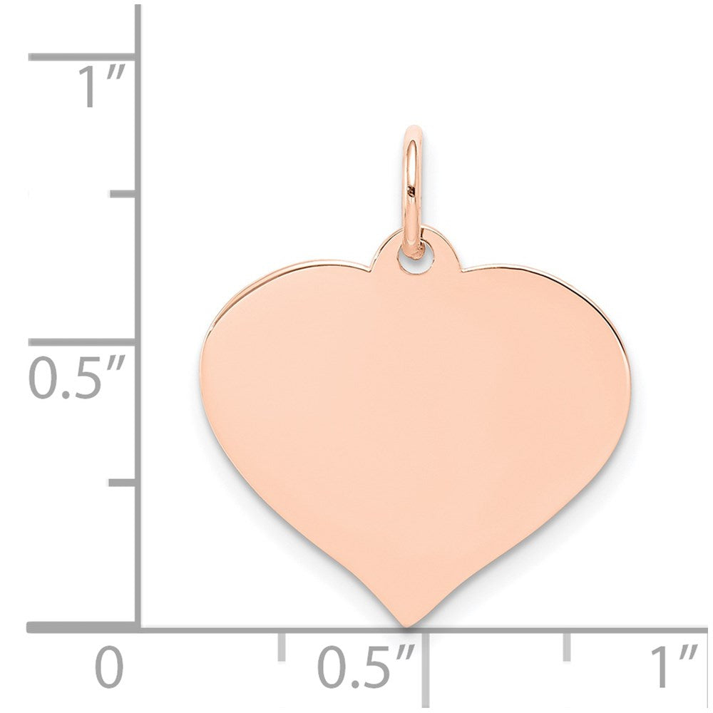 FJC Finejewelers 14 kt Rose Gold Heart Disc Charm 0.018 gauge 22 x 18mm
