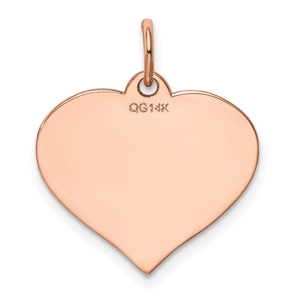 FJC Finejewelers 14 kt Rose Gold Heart Disc Charm 0.018 gauge 22 x 18mm