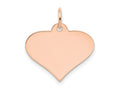 FJC Finejewelers 14 kt Rose Gold Plain .018 Gauge Engraveable Heart Disc Charm 21 mm x 19 mm