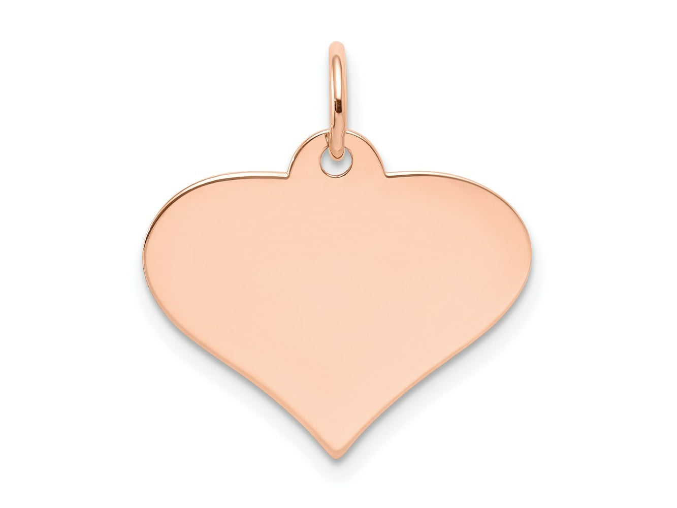 FJC Finejewelers 14 kt Rose Gold Plain .018 Gauge Engraveable Heart Disc Charm 21 mm x 19 mm