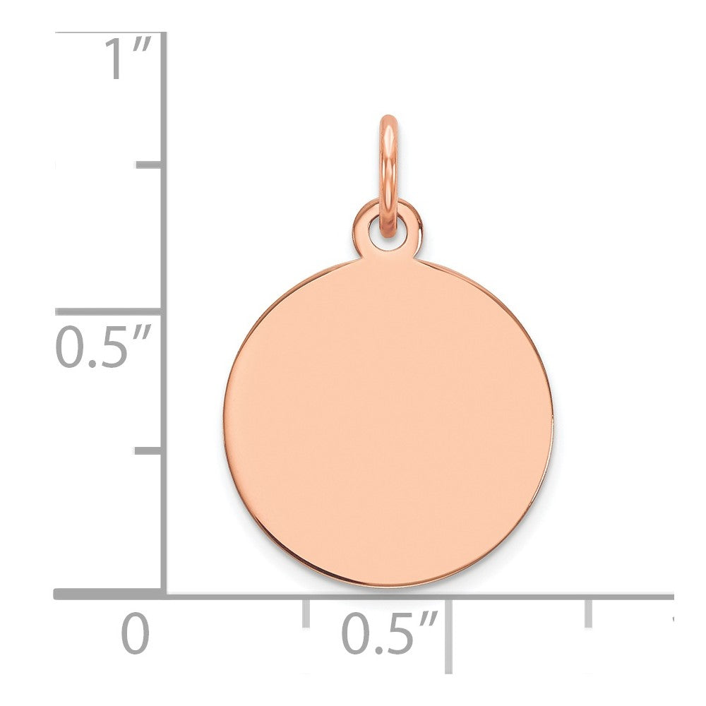 FJC Finejewelers 14 kt Rose Gold Plain .013 Gauge Circular Engravable Disc Charm 15