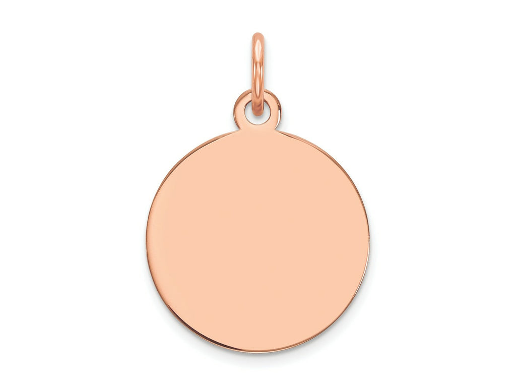 FJC Finejewelers 14 kt Rose Gold Plain .035 Gauge Circular Engravable Disc Charm 15