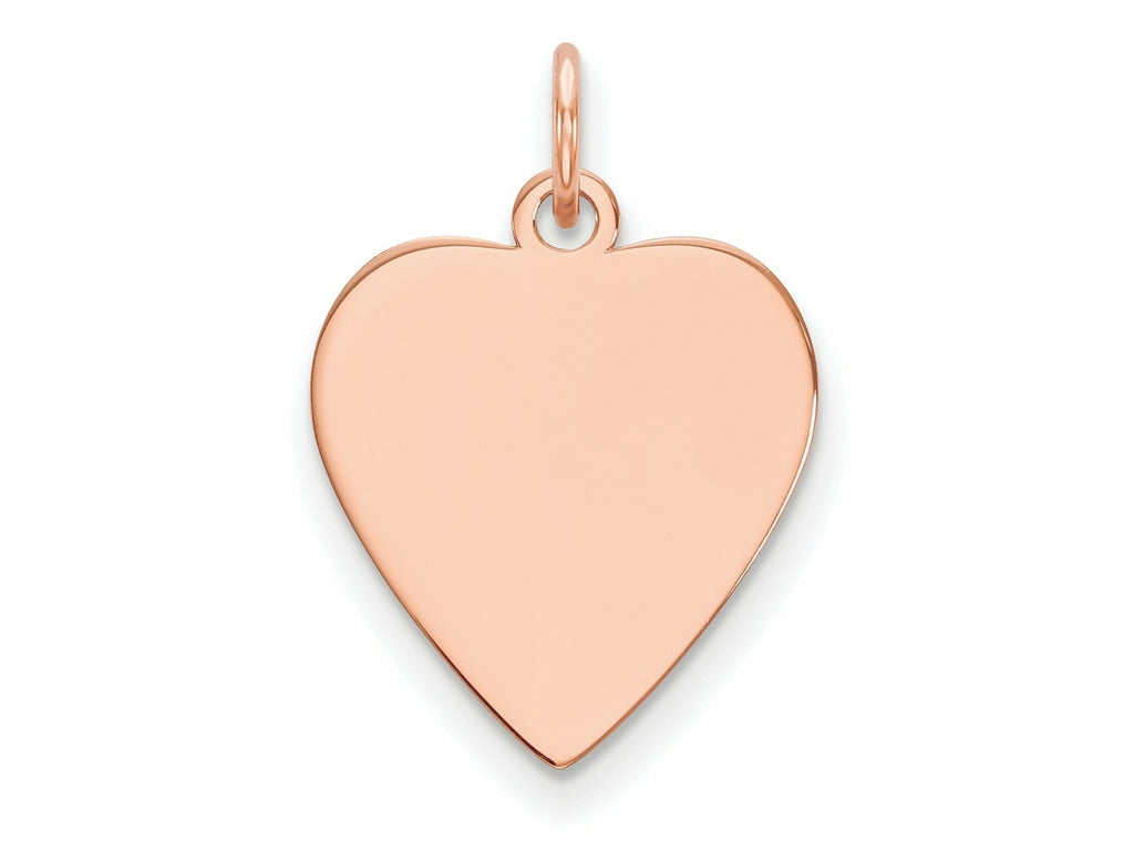 FJC Finejewelers 14 kt Rose Gold Plain .013 Gauge Heart Engravable Disc Charm 16