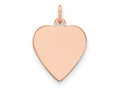 FJC Finejewelers 14 kt Rose Gold Plain .013 Gauge Heart Engravable Disc Charm 16