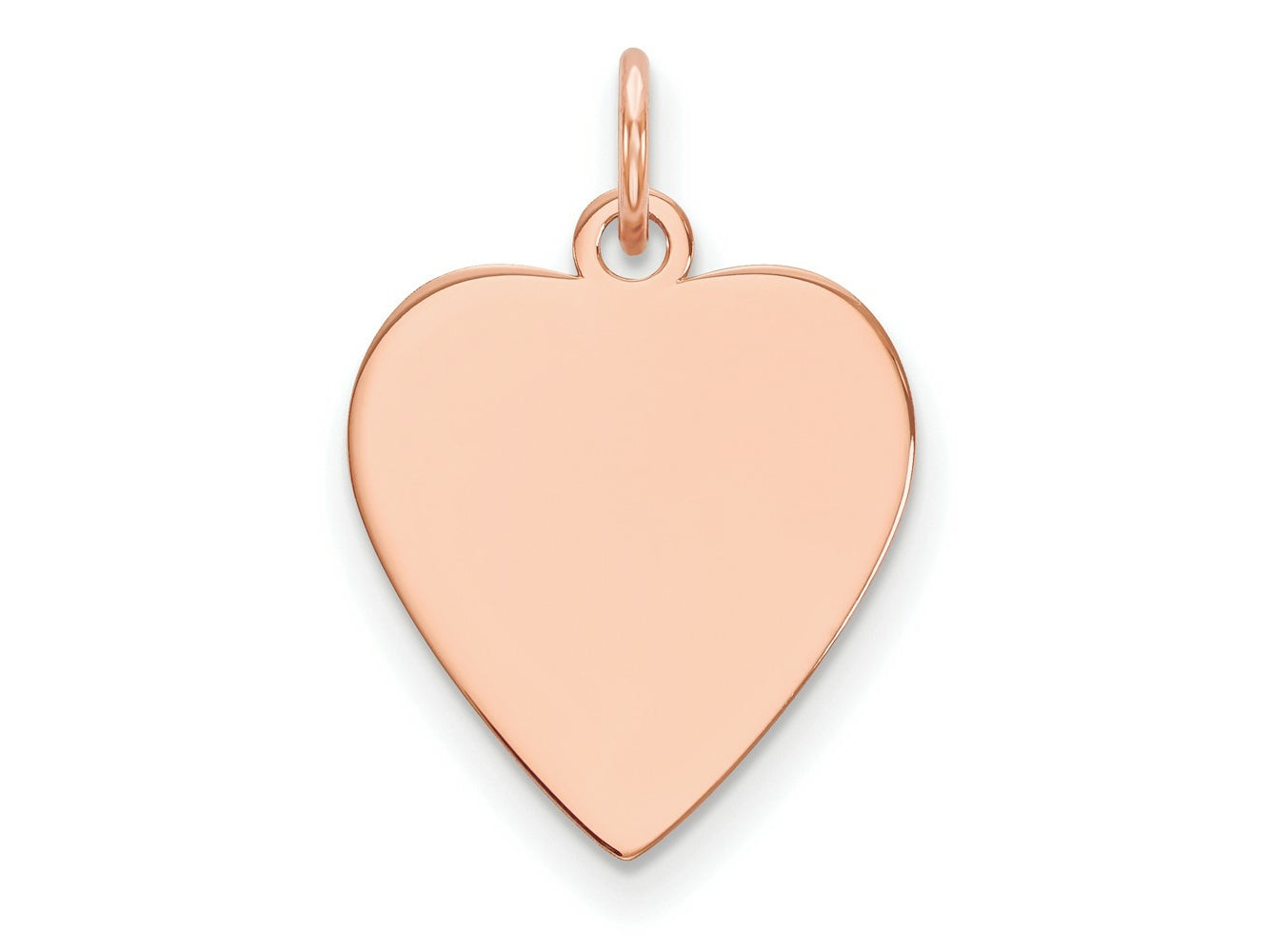 FJC Finejewelers 14 kt Rose Gold Plain .013 Gauge Heart Engravable Disc Charm 16