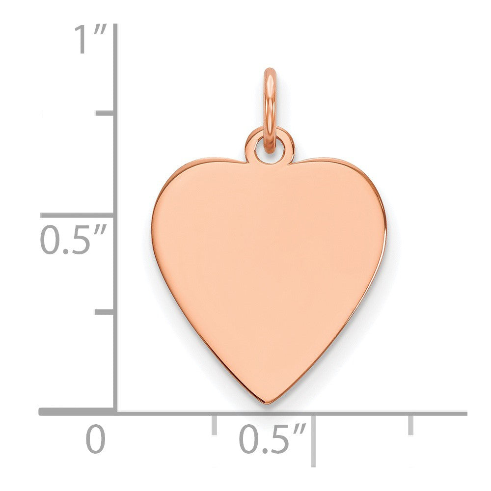 FJC Finejewelers 14 kt Rose Gold Plain .018 Gauge Heart Engravable Disc Charm 16