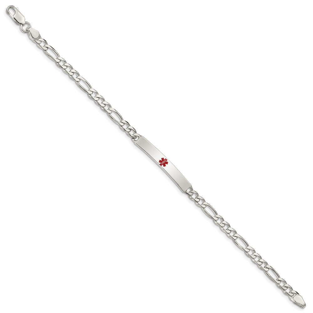 FJC Finejewelers 925 Sterling Silver Figaro Anchor Enameled Medical ID Bracelet 8.5 Inches x 5 mm