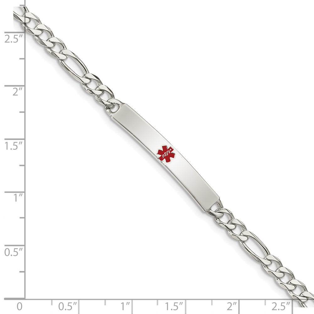 FJC Finejewelers 925 Sterling Silver Figaro Anchor Enameled Medical ID Bracelet 8.5 Inches x 5 mm