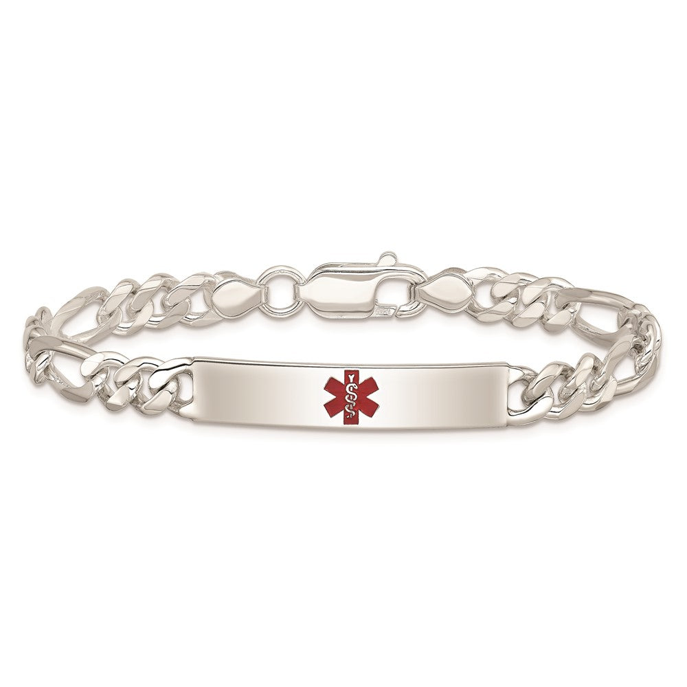 FJC Finejewelers 925 Sterling Silver Figaro Anchor Link Enameled Medical ID Bracelet 8.5 Inches x 6.5 mm