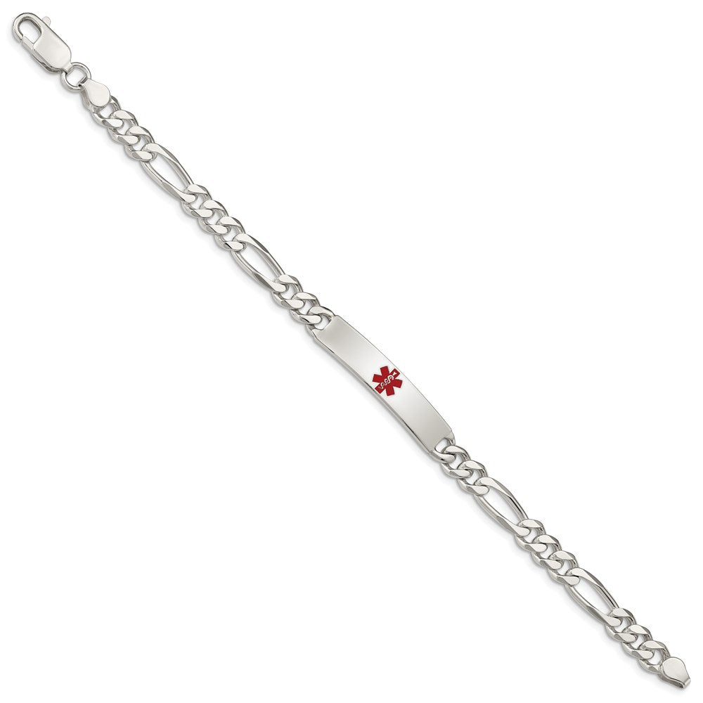 FJC Finejewelers 925 Sterling Silver Figaro Anchor Link Enameled Medical ID Bracelet 8.5 Inches x 6.5 mm