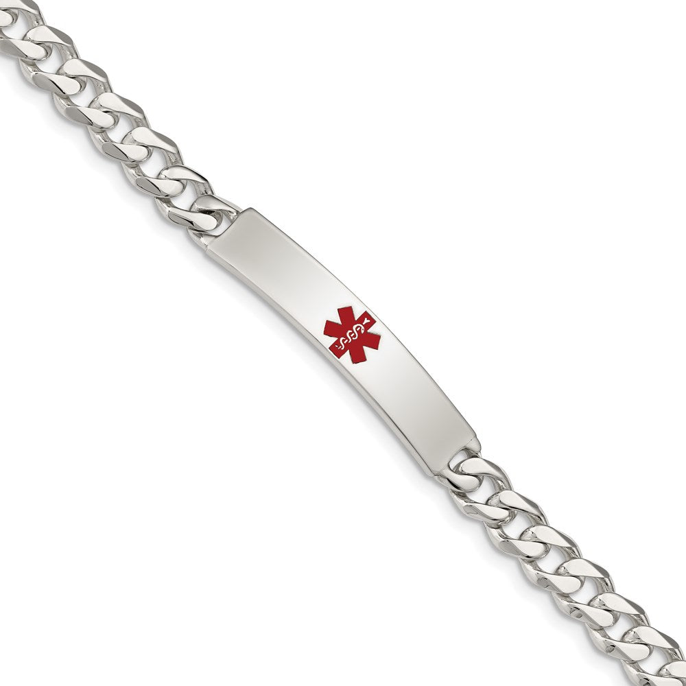 FJC Finejewelers 925 Sterling Silver Polished Curb Link Enameled Medical ID Bracelet 8.5 Inches x 6.5 mm