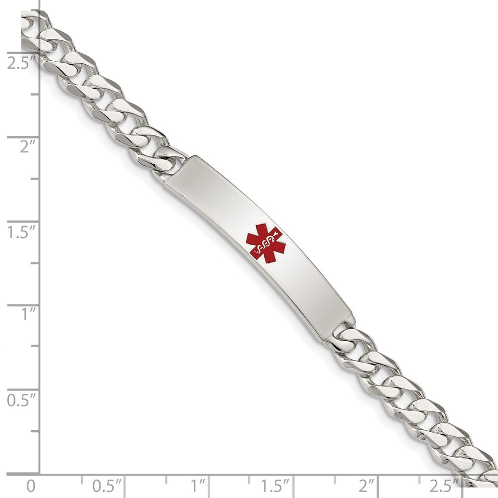 FJC Finejewelers 925 Sterling Silver Polished Curb Link Enameled Medical ID Bracelet 8.5 Inches x 6.5 mm