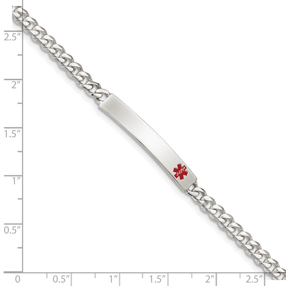 FJC Finejewelers 925 Sterling Silver Polished Curb Link Enameled Medical ID Bracelet 8.5 Inches x 5 mm