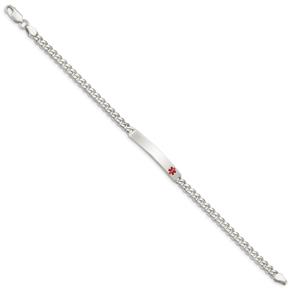 FJC Finejewelers 925 Sterling Silver Polished Curb Link Enameled Medical ID Bracelet 8.5 Inches x 5 mm