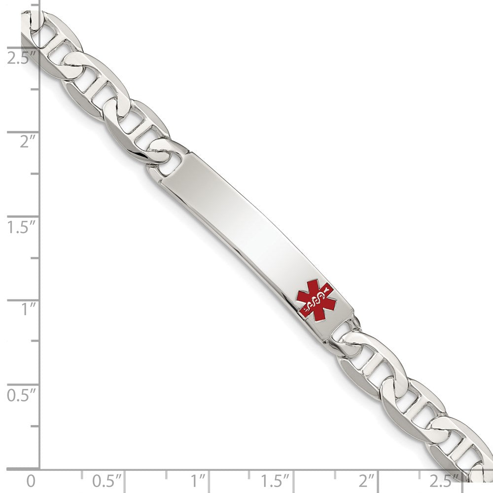FJC Finejewelers 925 Sterling Silver Polished Anchor Link Enameled Medical ID Bracelet 8.5 Inches x 7 mm
