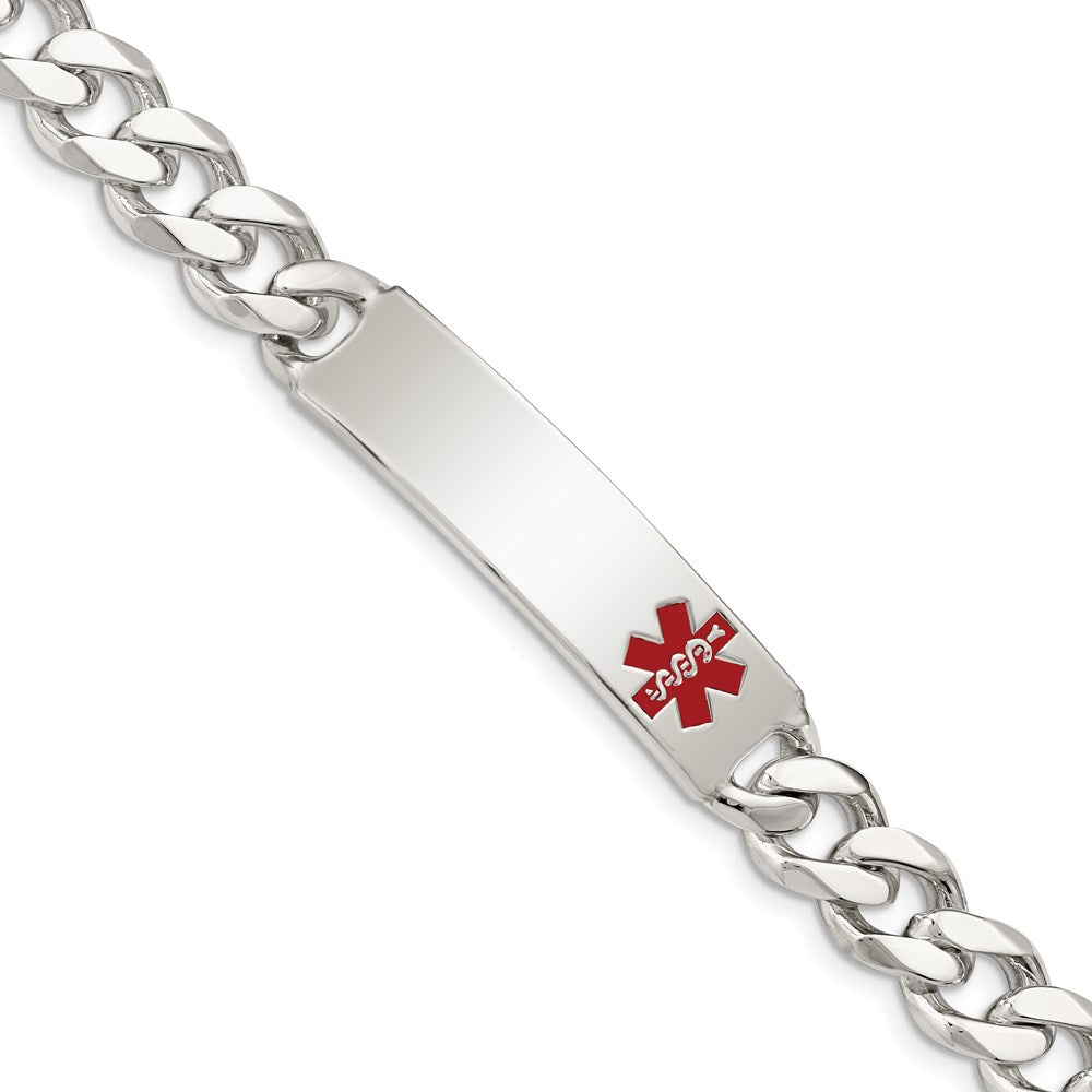 FJC Finejewelers 925 Sterling Silver Polished Curb Link Enameled Medical ID Bracelet 8.5 Inches x 10 mm