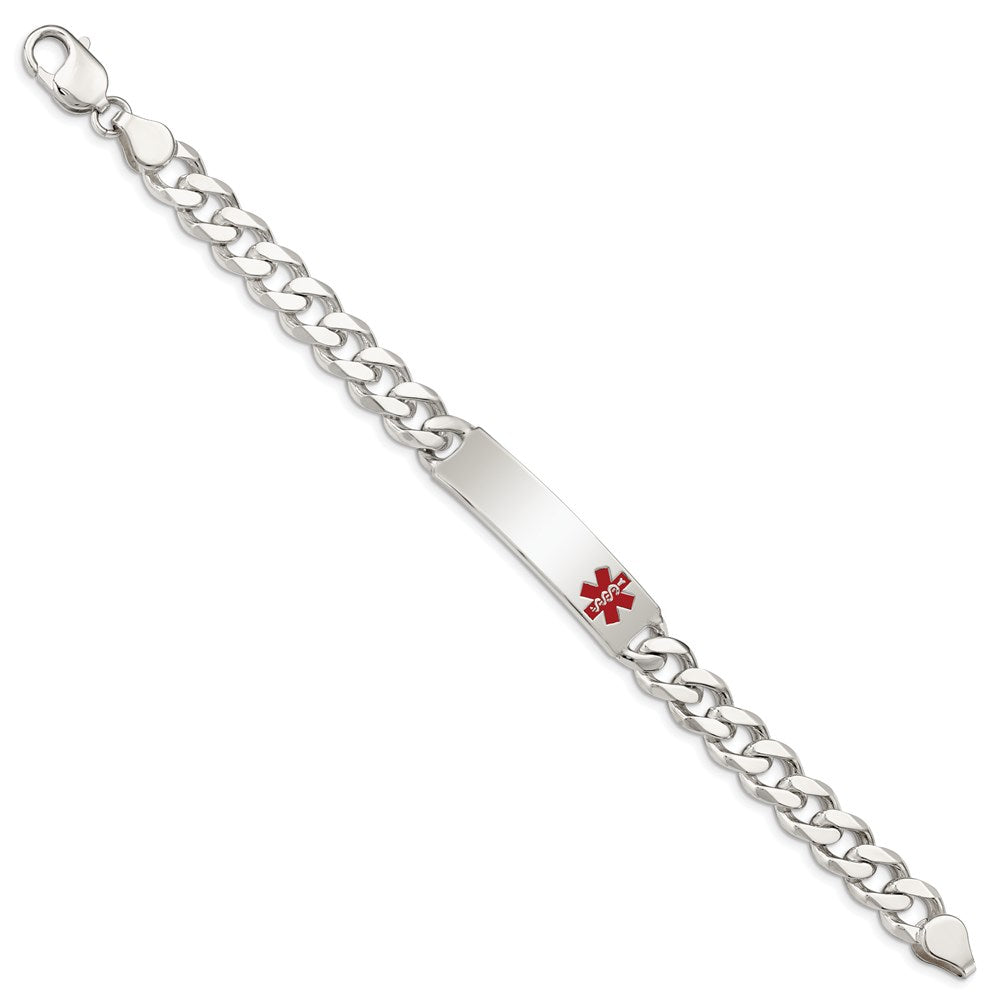 FJC Finejewelers 925 Sterling Silver Polished Curb Link Enameled Medical ID Bracelet 8.5 Inches x 10 mm