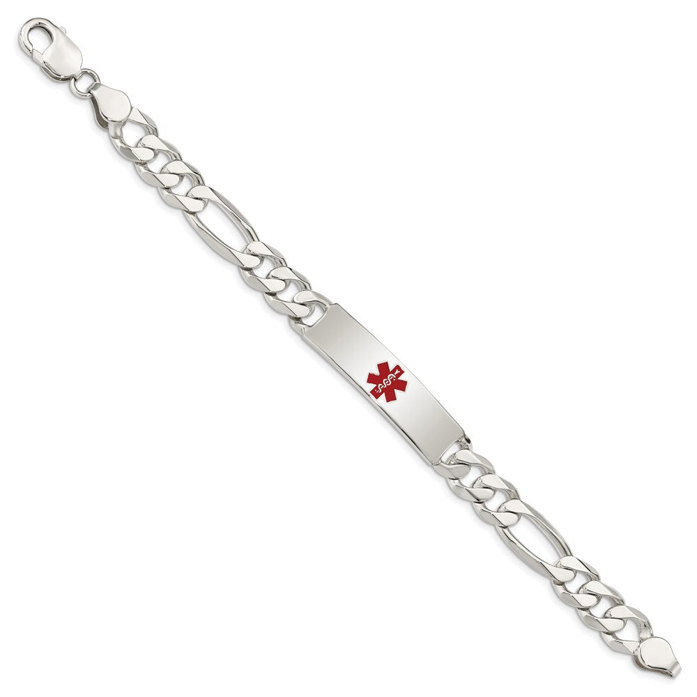 FJC Finejewelers 925 Sterling Silver Curb Figaro Anchor Enameled Medical ID Bracelet 8.5 Inches x 10 mm