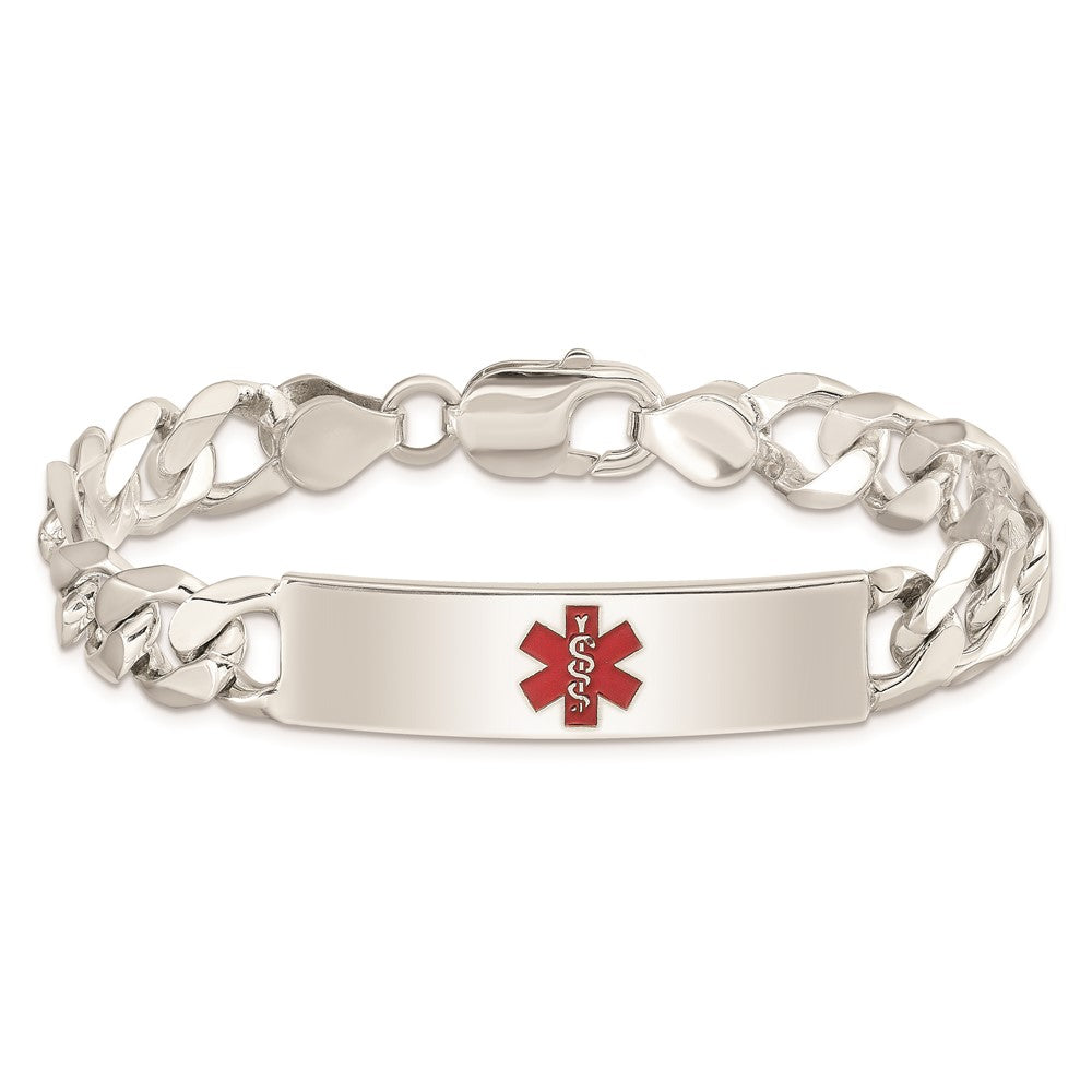 FJC Finejewelers 925 Sterling Silver Curb Figaro Anchor Enameled Medical ID Bracelet 8.5 Inches x 10 mm