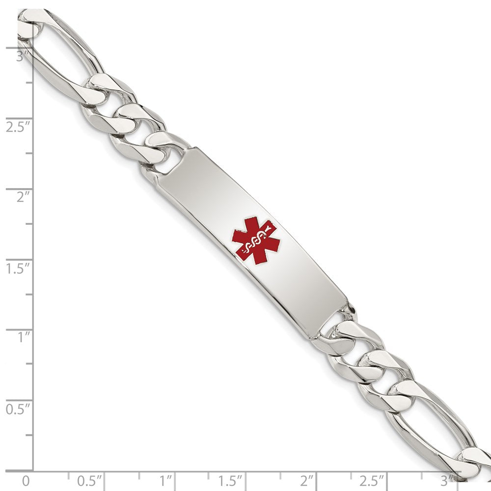 FJC Finejewelers 925 Sterling Silver Curb Figaro Anchor Enameled Medical ID Bracelet 8.5 Inches x 10 mm
