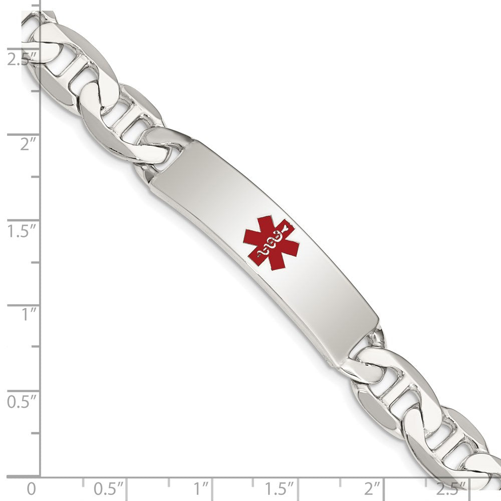 FJC Finejewelers 925 Sterling Silver Polished Anchor Link Enameled Medical ID Bracelet 8.5 Inches x 10 mm
