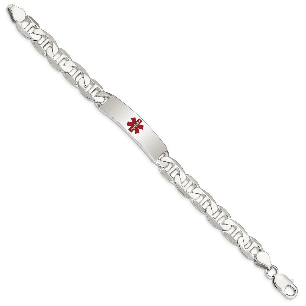 FJC Finejewelers 925 Sterling Silver Polished Anchor Link Enameled Medical ID Bracelet 8.5 Inches x 10 mm