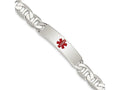FJC Finejewelers 925 Sterling Silver Polished Anchor Link Enameled Medical ID Bracelet 8.5 Inches x 10 mm