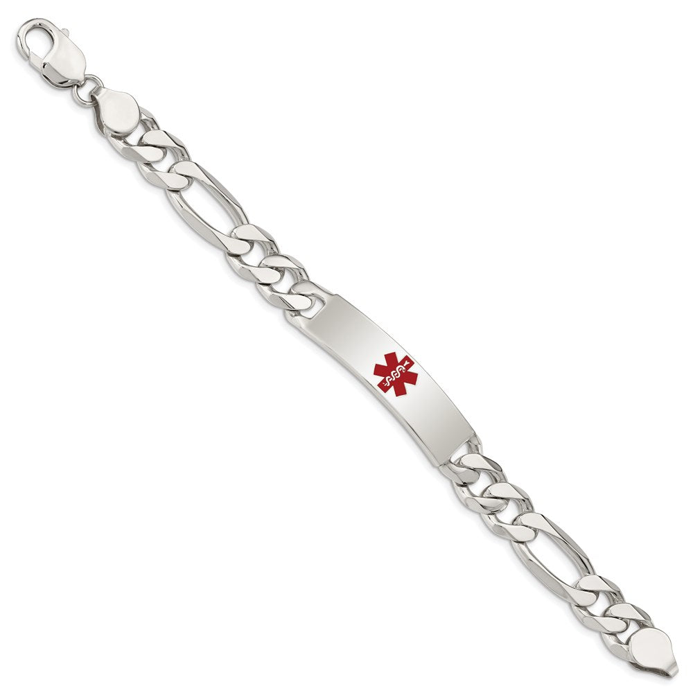 FJC Finejewelers 925 Sterling Silver Figaro Anchor Link Enameled Medical ID Bracelet 8.5 Inches x 11 mm