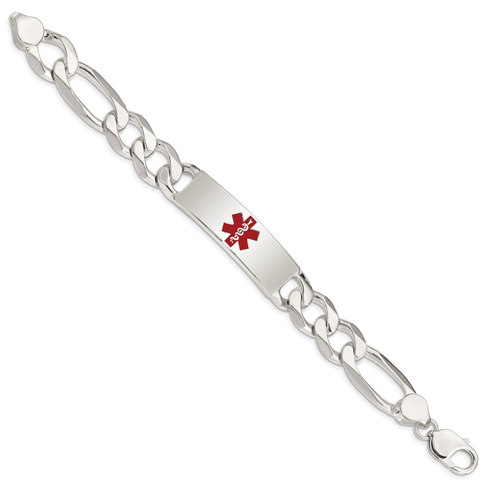 FJC Finejewelers 925 Sterling Silver Figaro Anchor Link Enameled Medical ID Bracelet 8.5 Inches x 13 mm