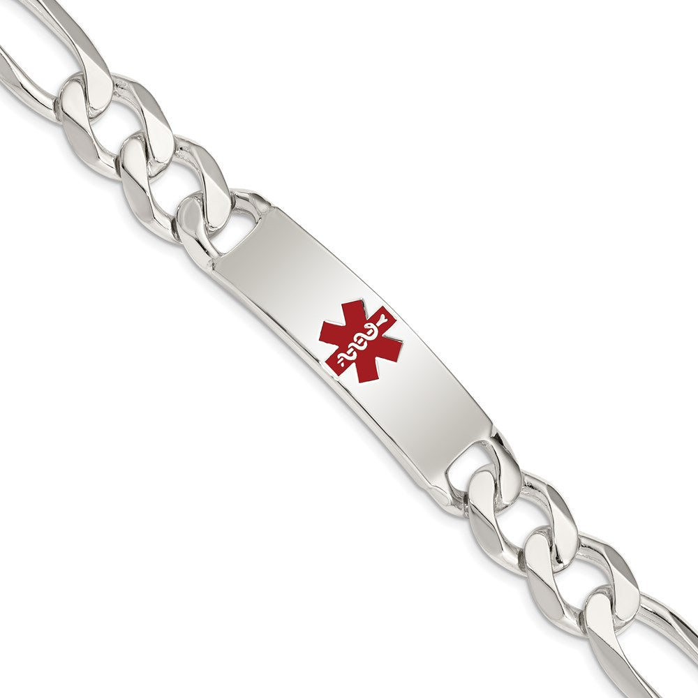 FJC Finejewelers 925 Sterling Silver Figaro Anchor Link Enameled Medical ID Bracelet 8.5 Inches x 13 mm